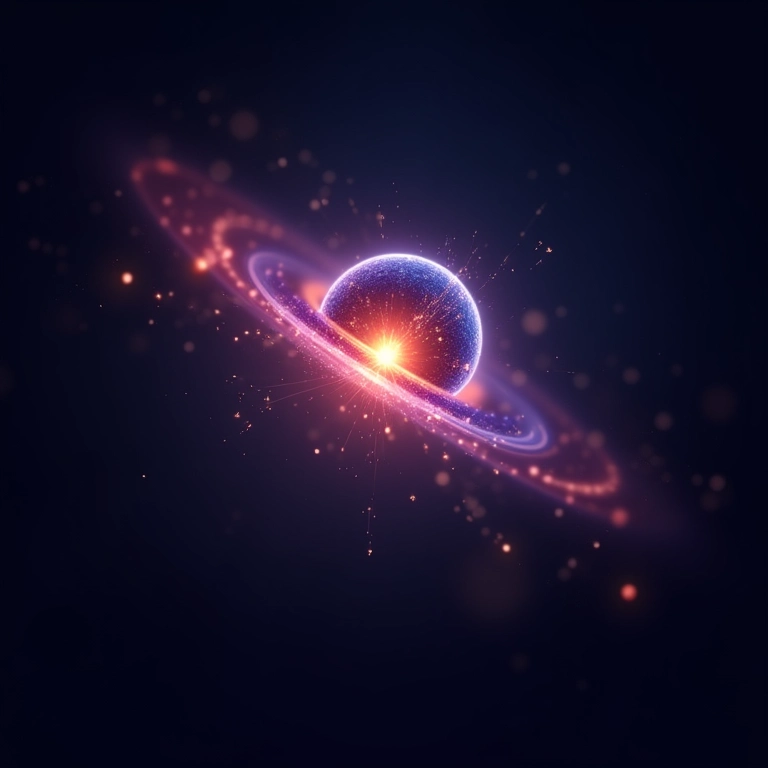 Representação visual de uma partícula subatômica.