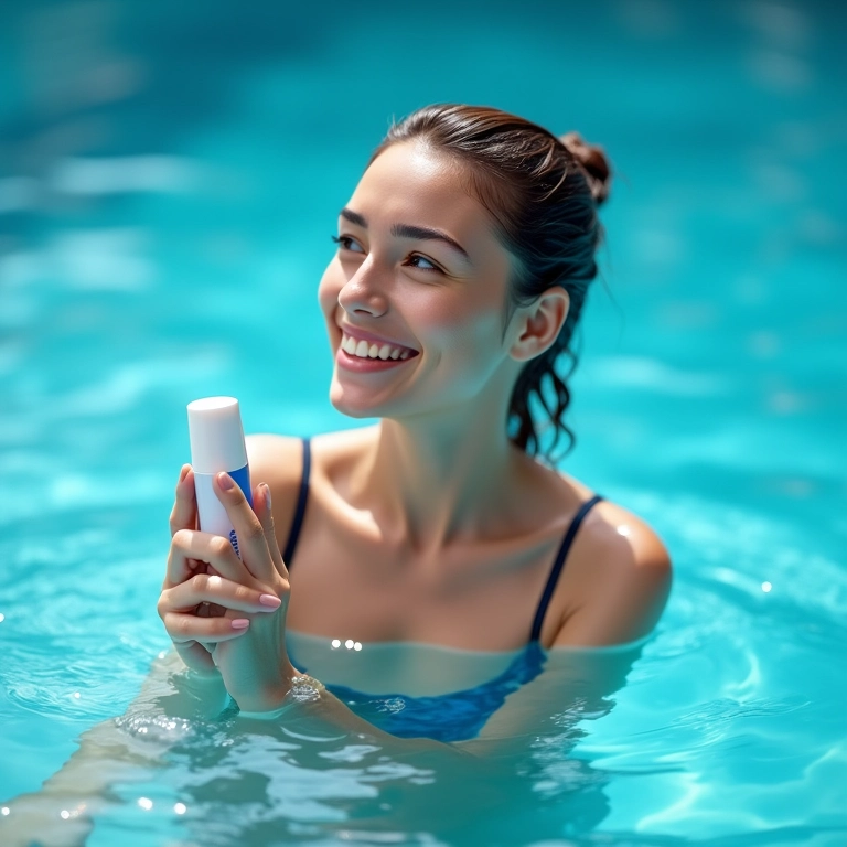 Resistência à água do protetor solar em bastão.