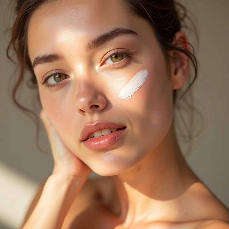 Retoque de maquiagem com protetor solar em bastão.