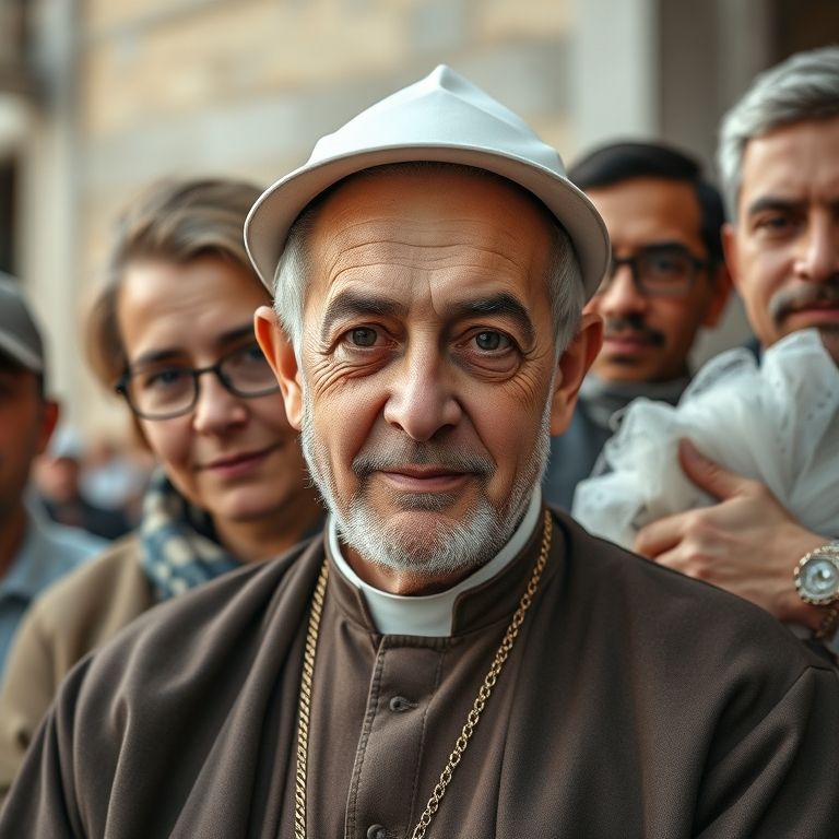 Retrato de cidadãos do Vaticano representando a diversidade.