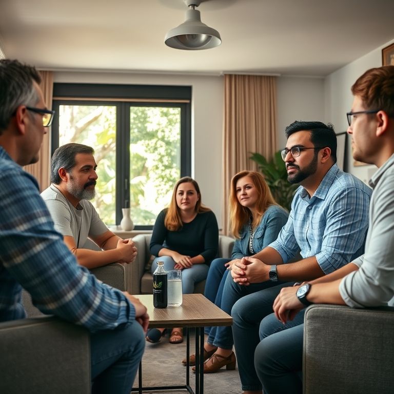 Reunião de retrospectiva ao final do sprint. Sala confortável, decoração brasileira.