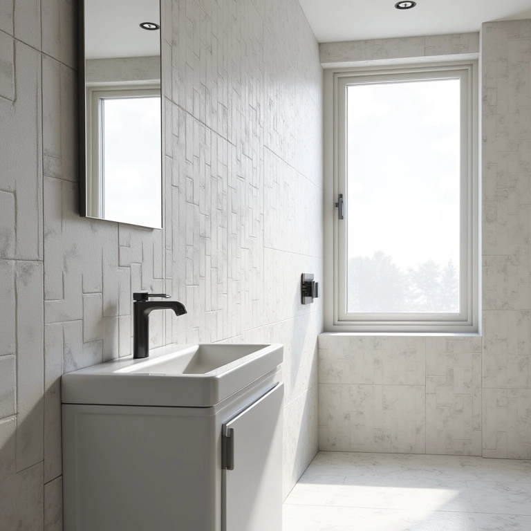 Revestimentos modernos renovando o visual do lavabo.