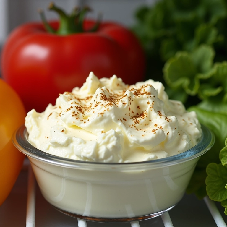 Ricota temperada descansando na geladeira.