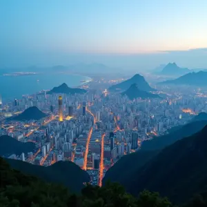 Rio de Janeiro com overlay 5G, representando a nova geração de conectividade móvel.