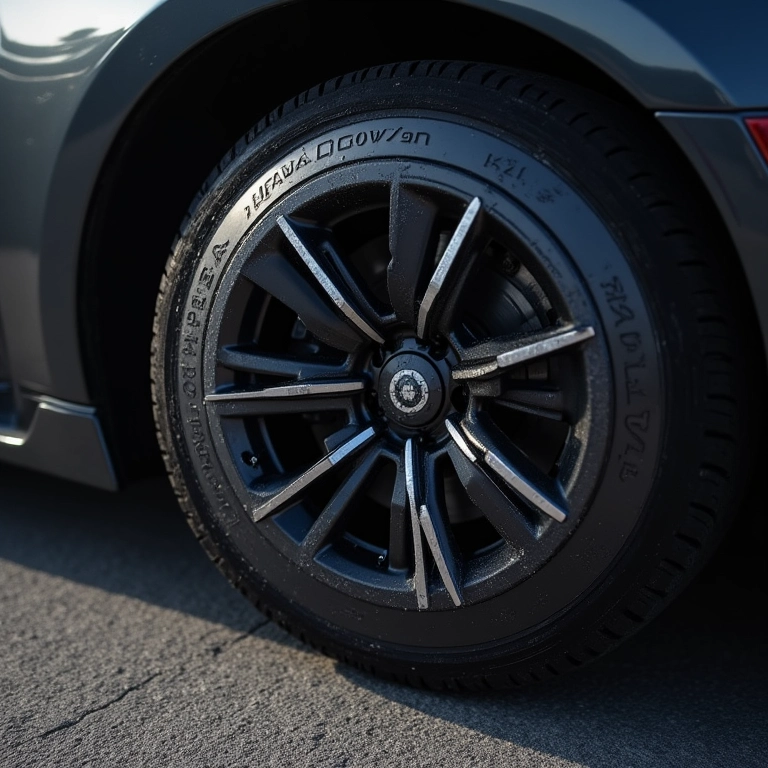 Roda limpa com freio de cerâmica vs. roda suja com freio comum.