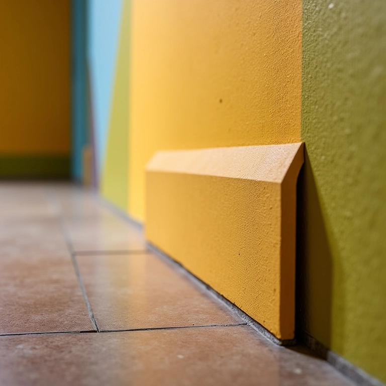 Rodameio protegendo a parede de arranhões em um corredor.