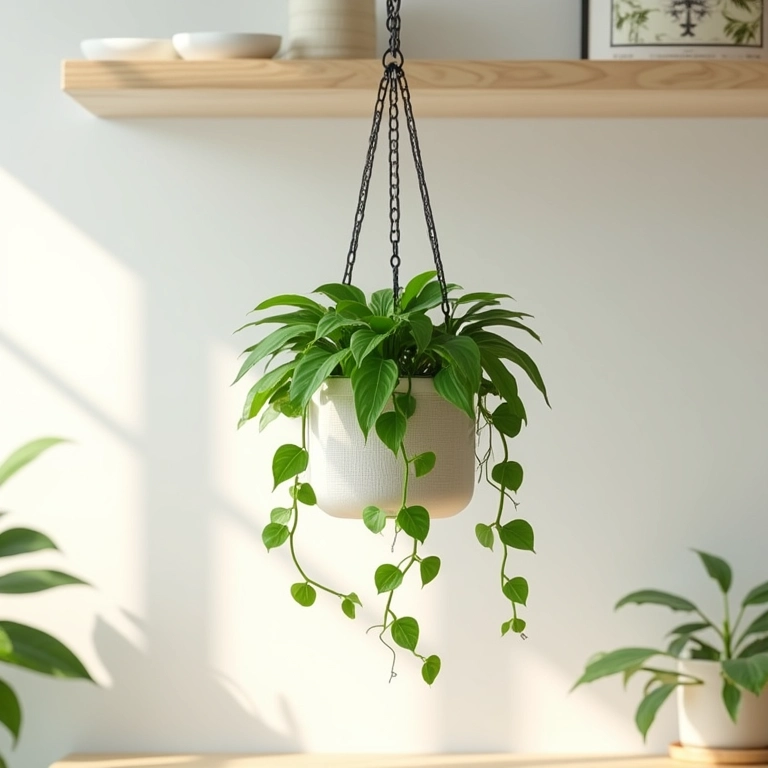 Rosário pendurado em uma prateleira em um quarto iluminado.