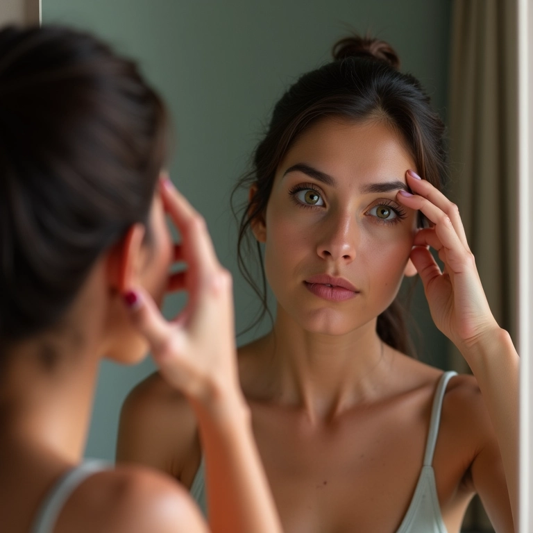 Rosto com menos inchaço após beber água.