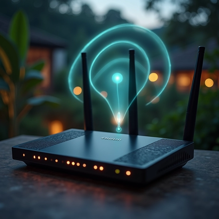 Roteador emitindo sinal de IP público para dispositivos externos.