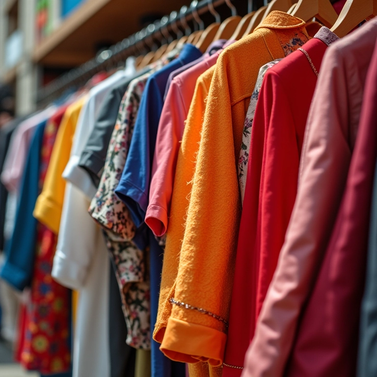 Roupas e acessórios em marketplace.