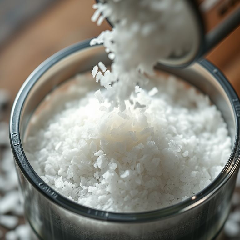 Sal marinho integral sendo moído para tempero.