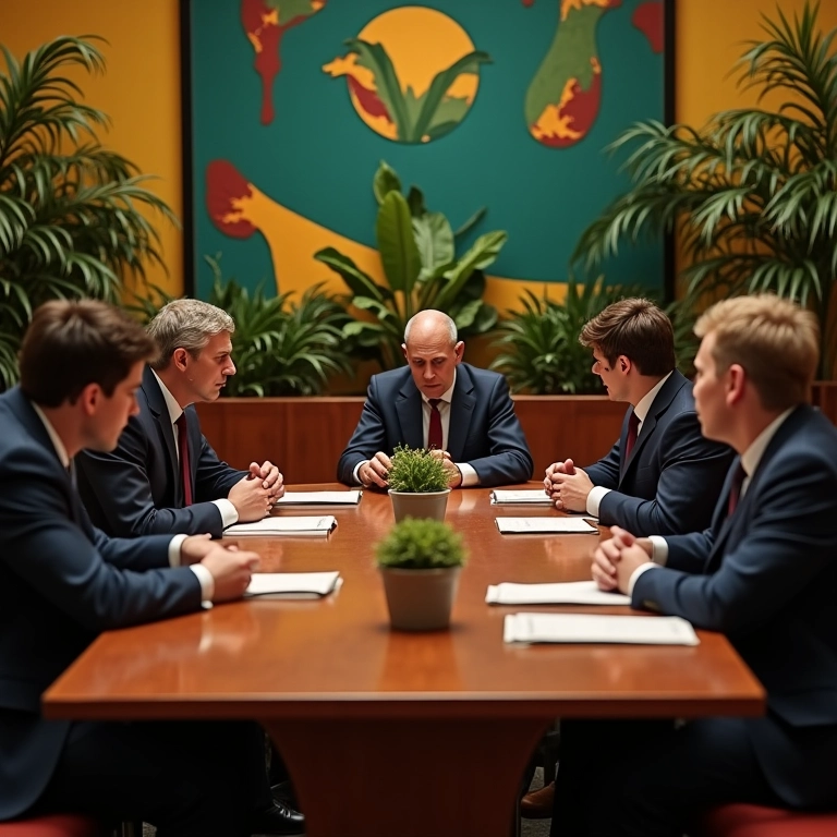 Sala de deliberação do júri com sinais de impasse.