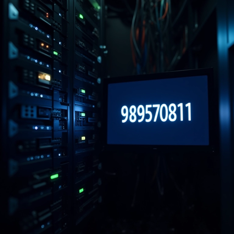 Sala de servidores com monitor exibindo um endereço IP estático.