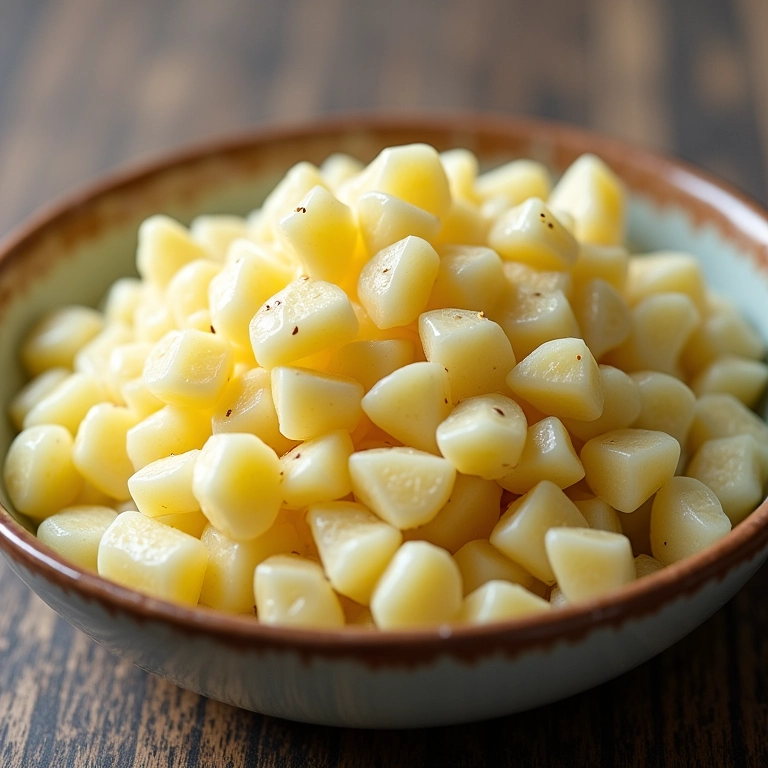 Salada de batata aguada e uma fresca sem água.
