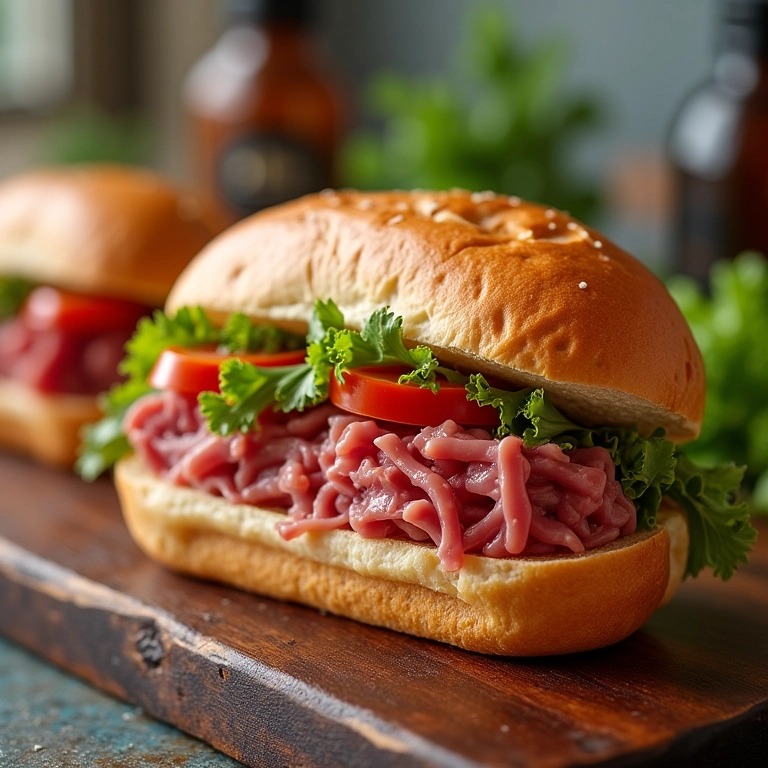 Sanduíche de atum com recheios variados.
