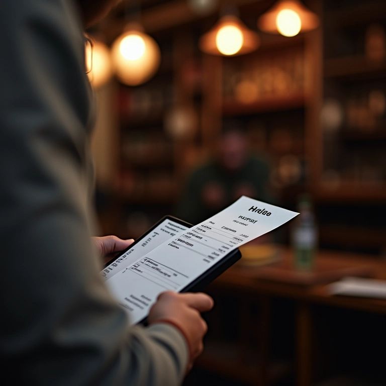 Sapateiro emitindo nota fiscal para cliente.