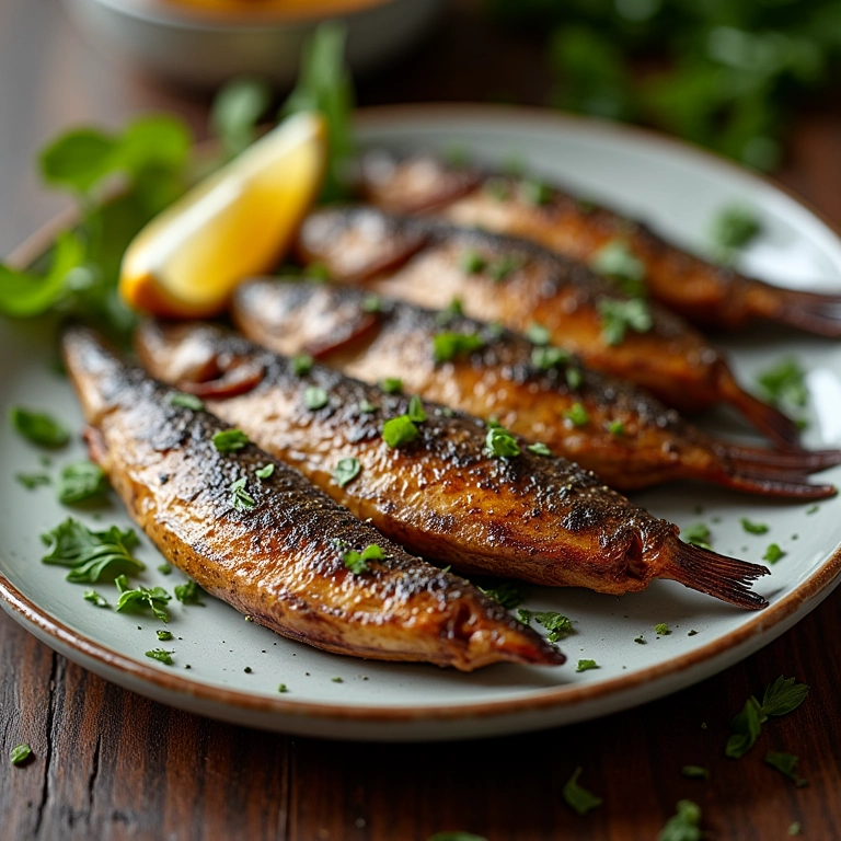 Sardinha assada simples e deliciosa pronta para servir.