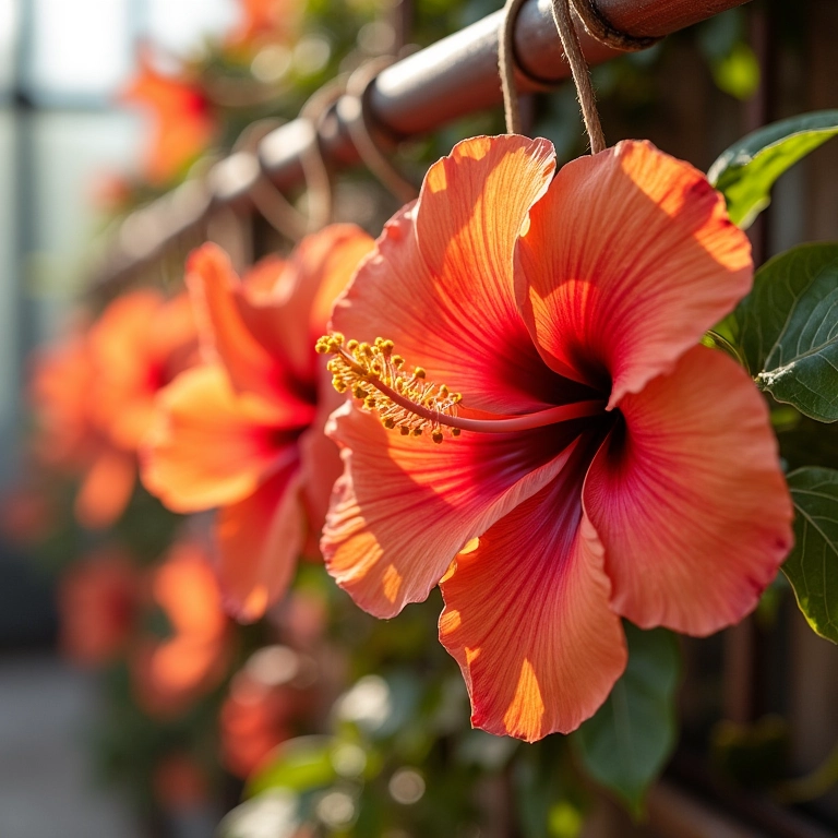 Secando as flores de hibisco em um local arejado e iluminado.
