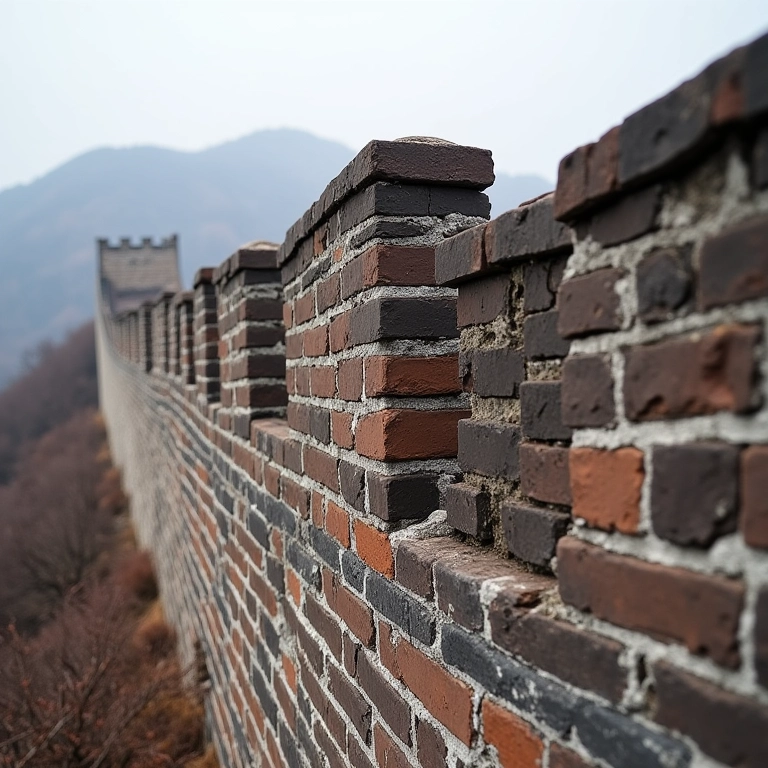 Seção da Muralha da China construída durante a Dinastia Ming.