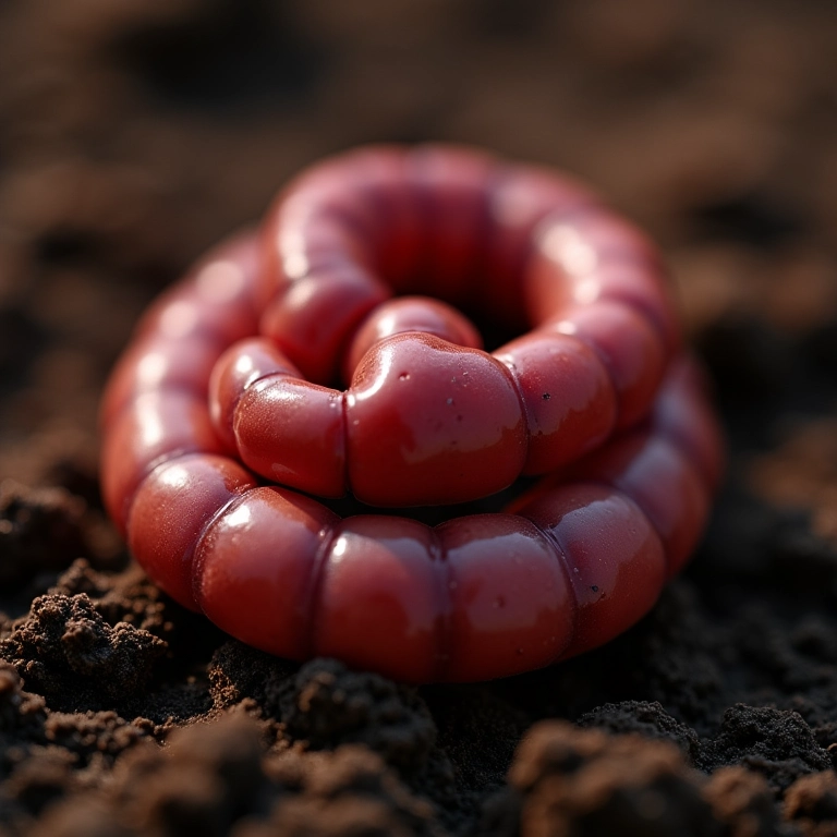 Segmentos de minhoca mostrando os cinco corações.