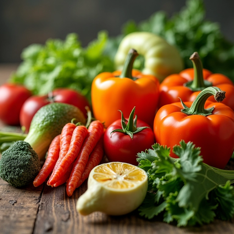 Seleção de legumes com baixo teor de carboidratos.