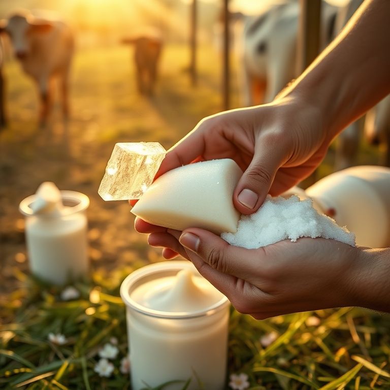 Seleção de leite fresco e açúcar para preparar o doce de leite caseiro.