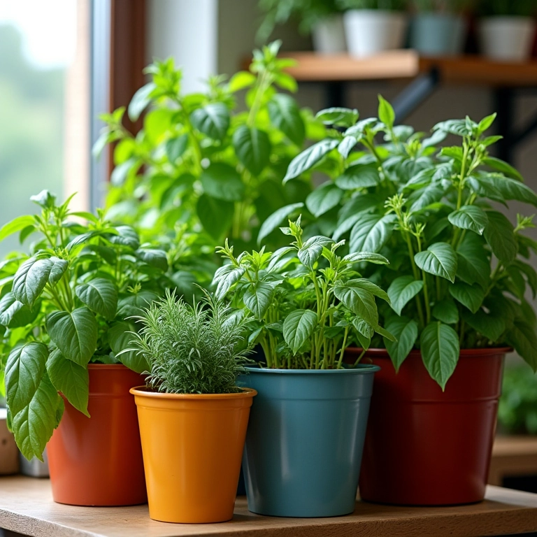 Seleção de temperos para jardim vertical.