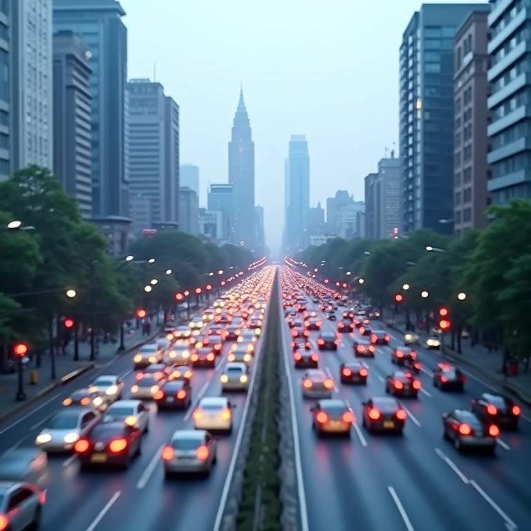 Semáforos modernos ajudando a reduzir o congestionamento.