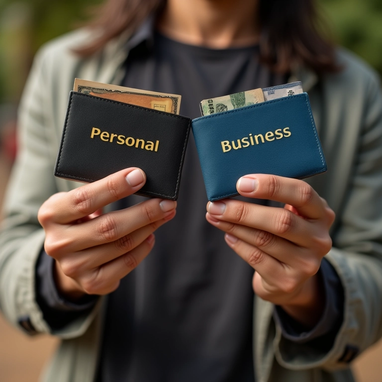 Separação de finanças pessoais e empresariais.