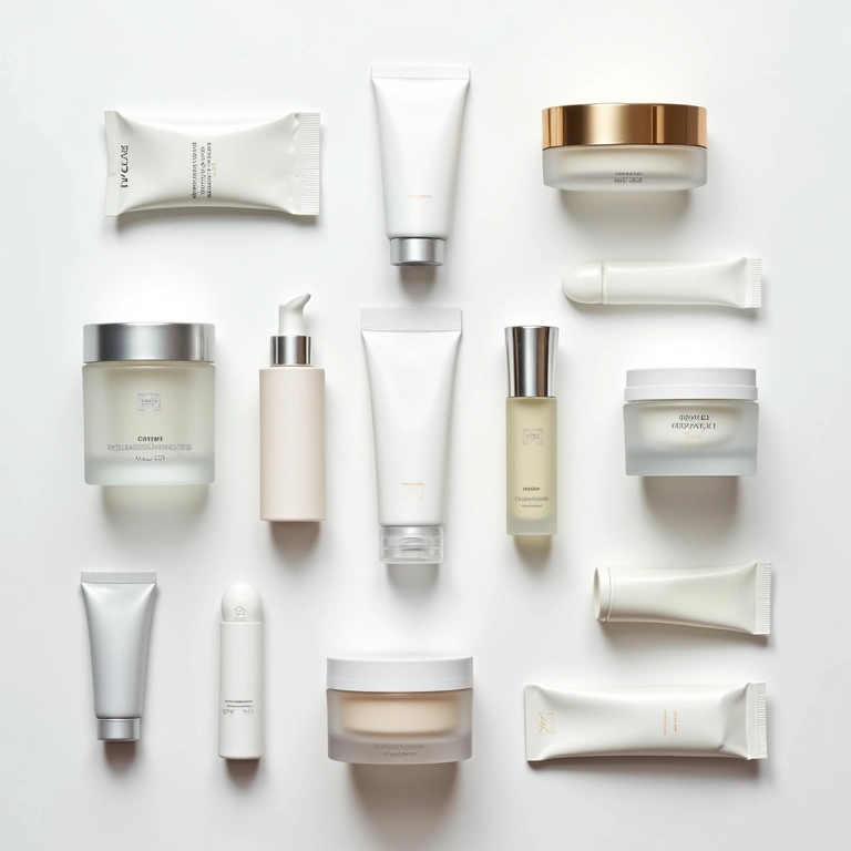 Sequência de produtos para preparação da pele.