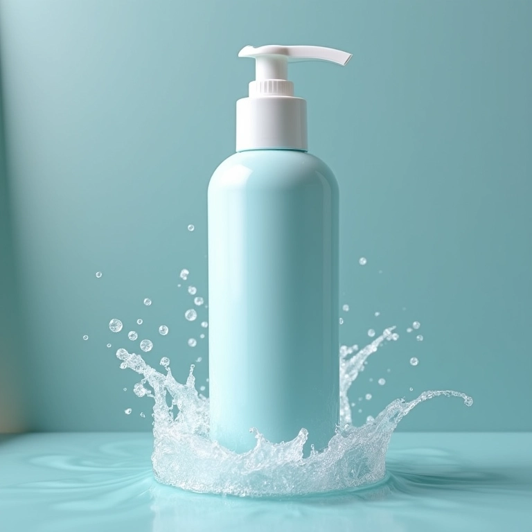 Shampoo anti-resíduos com espuma em um box de chuveiro.