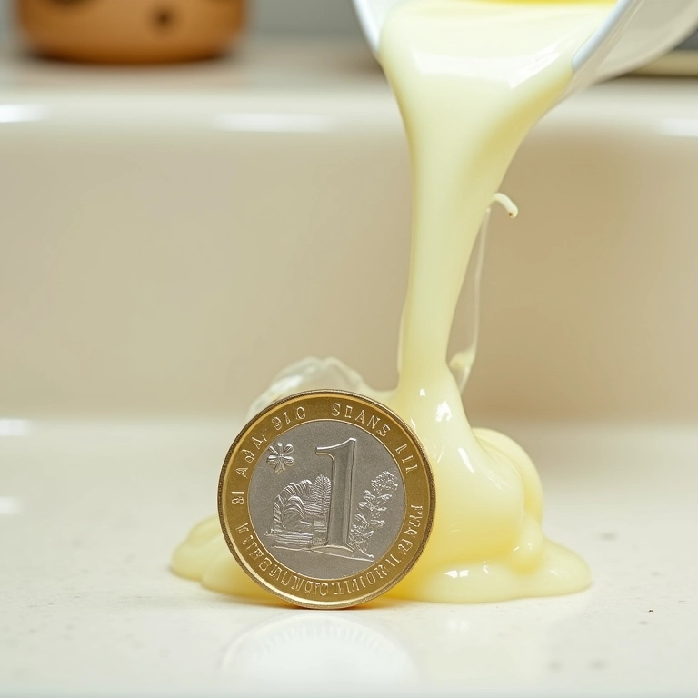 Shampoo comparado ao tamanho de uma moeda de 1 real.