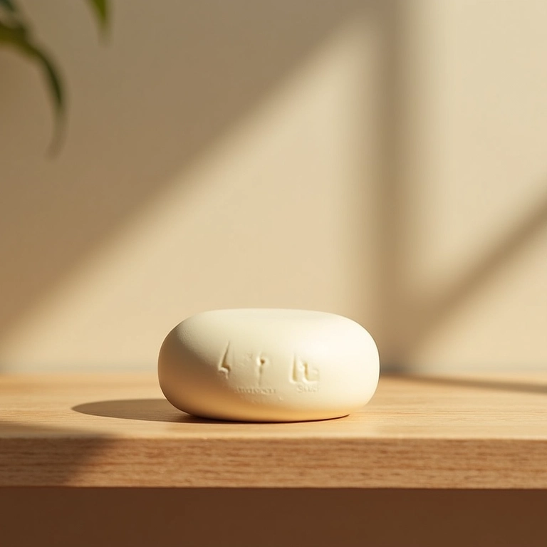 Shampoo sólido da Lola Cosmetics em prateleira de madeira sustentável.