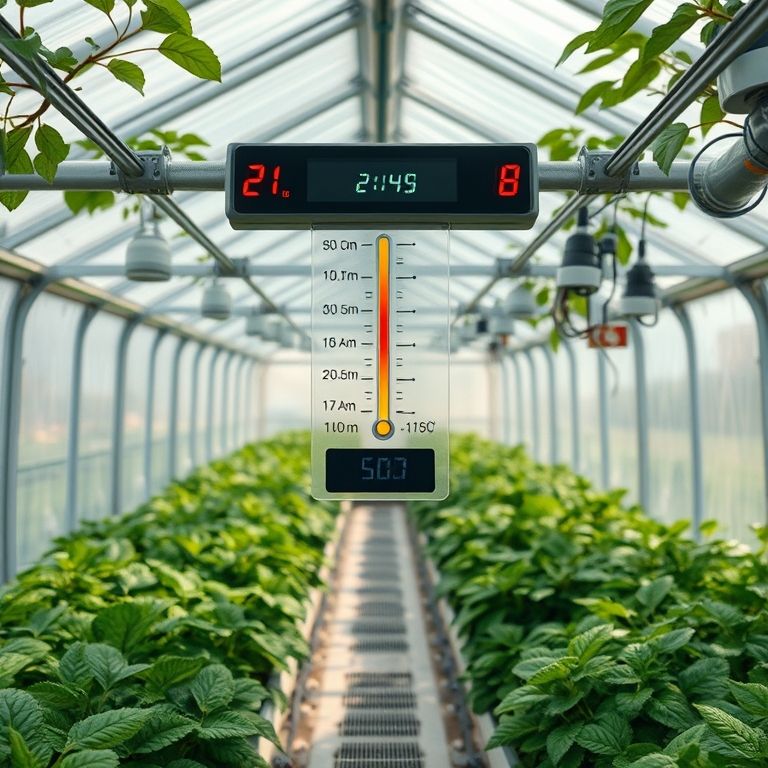 Sistema de controle de temperatura e umidade dentro de uma estufa.