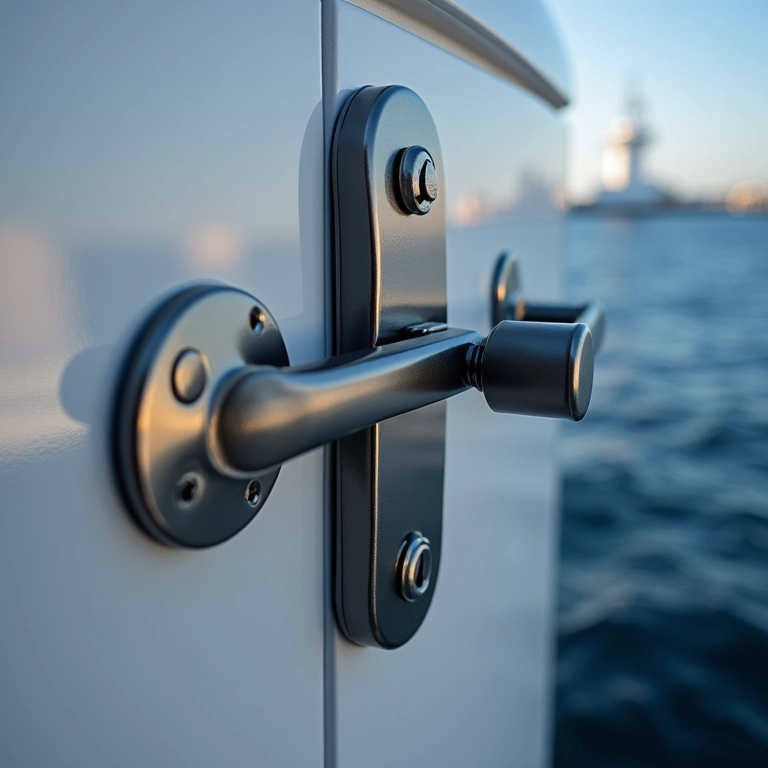 Sistema de travamento seguro da capota marítima.