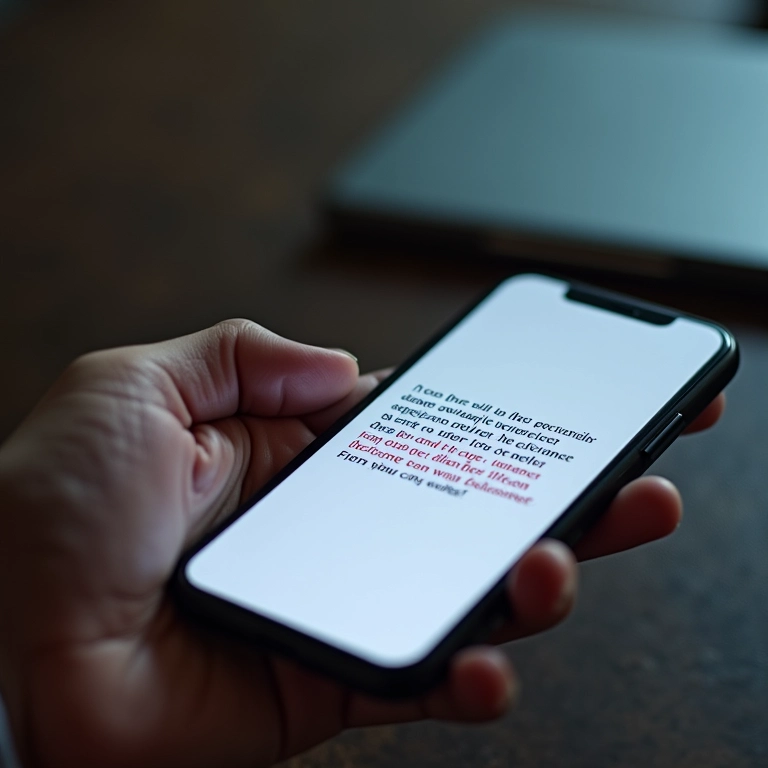 Smartphone com mensagem suspeita pedindo informações do CPF.
