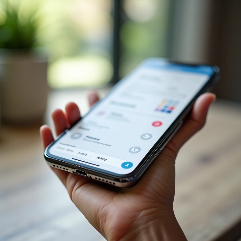 Smartphone mostrando um aplicativo de organização.