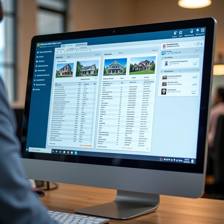 Software de gestão de imóveis da Tecimob em uso em imobiliária.