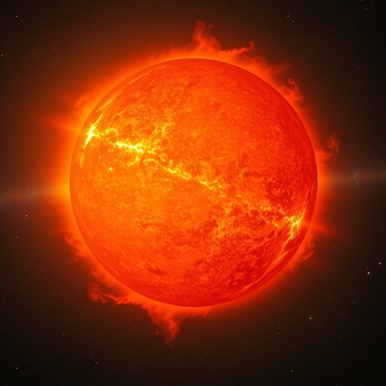 Sol morrendo se transformando em uma gigante vermelha.