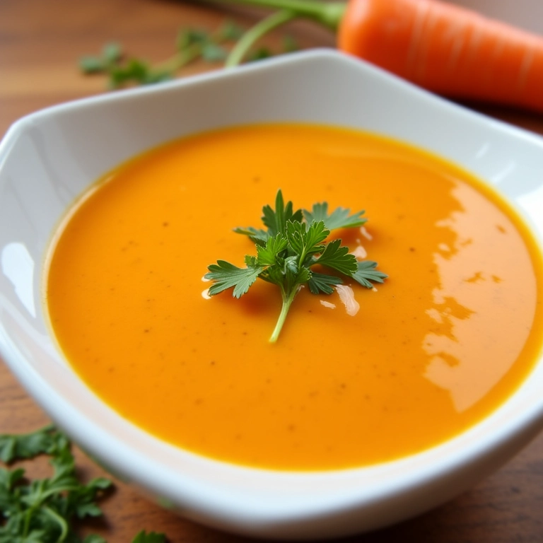 Sopa creme de cenoura e batata com gengibre em bowl branco.