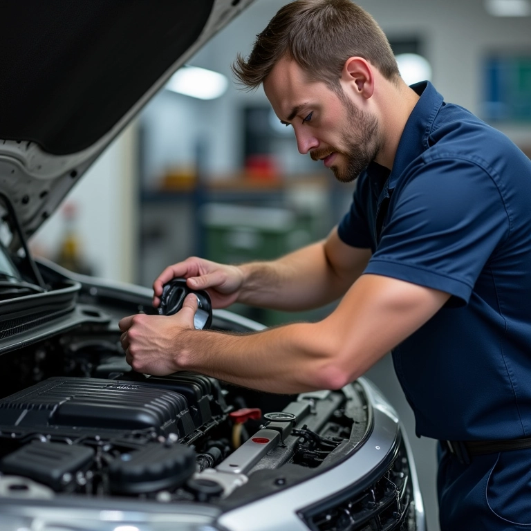 Substituição do filtro de óleo durante a revisão de 20.000 km.