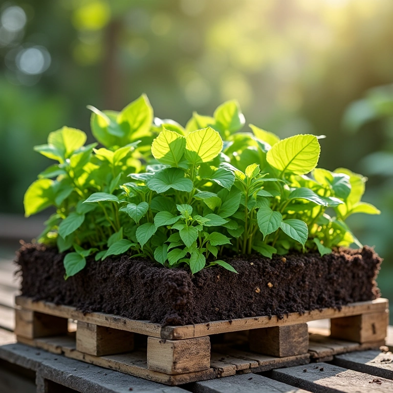 Substratos prontos da Forth Jardim para horta em pallet.