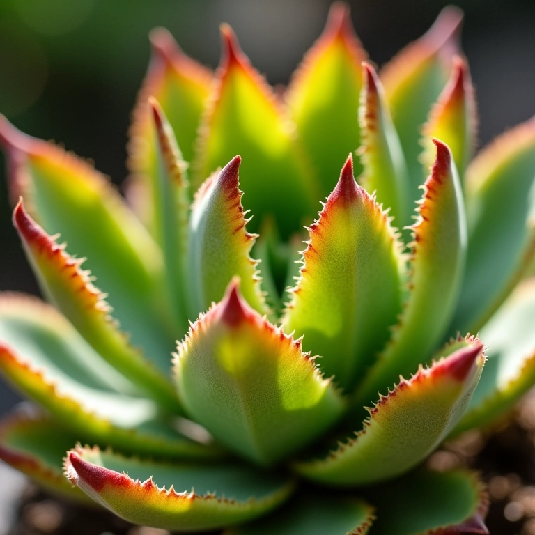 Suculenta com folhas queimadas pelo sol.