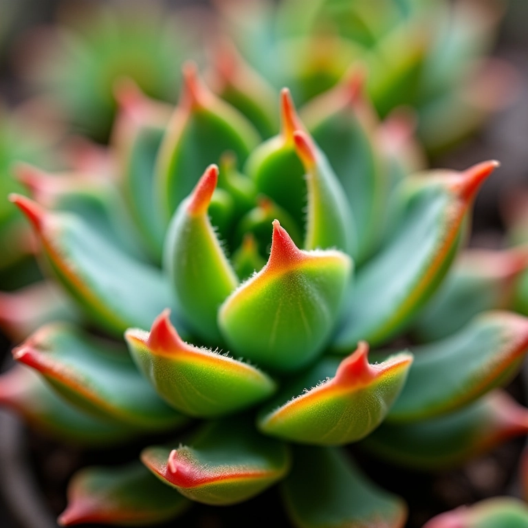 Suculentas com excesso de fertilizante e pontas das folhas queimadas.