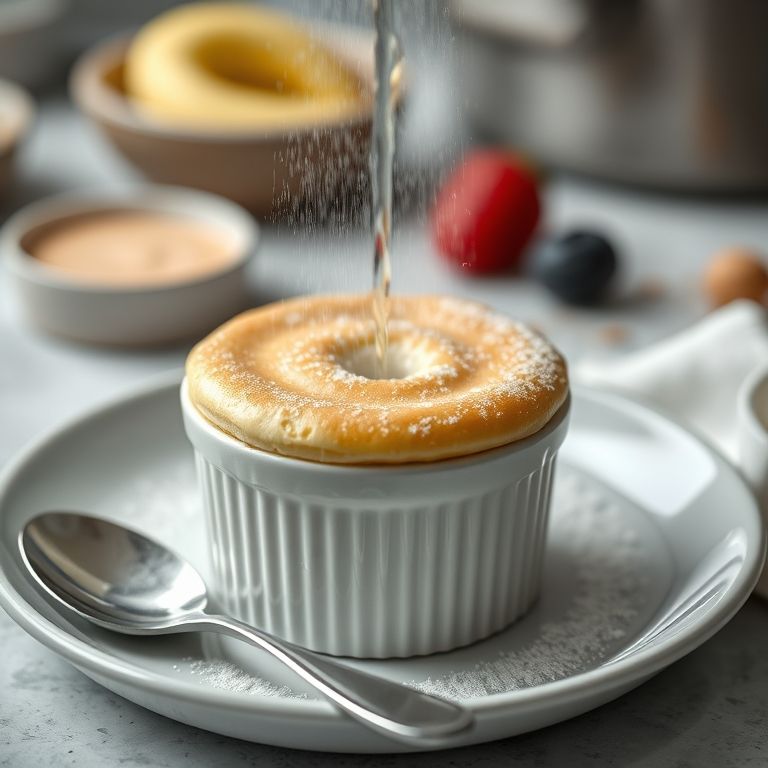 Suflê sendo preparado com adoçante no lugar de açúcar.