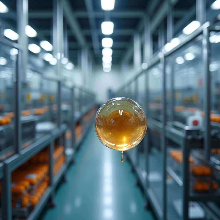 Suspensão coloidal sendo analisada em uma indústria alimentícia.