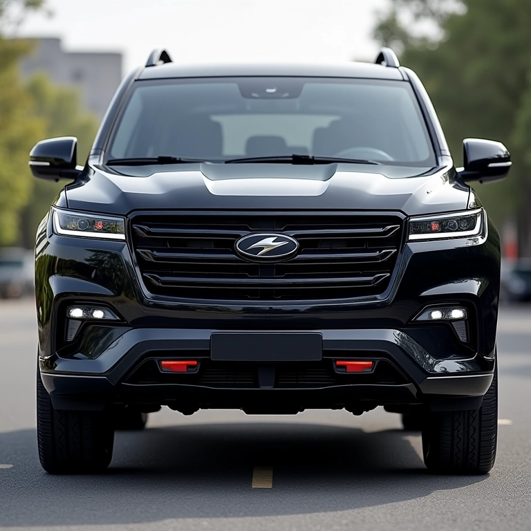 SUV com um elegante overbumper de plástico ABS, destacando seu design leve e moderno.