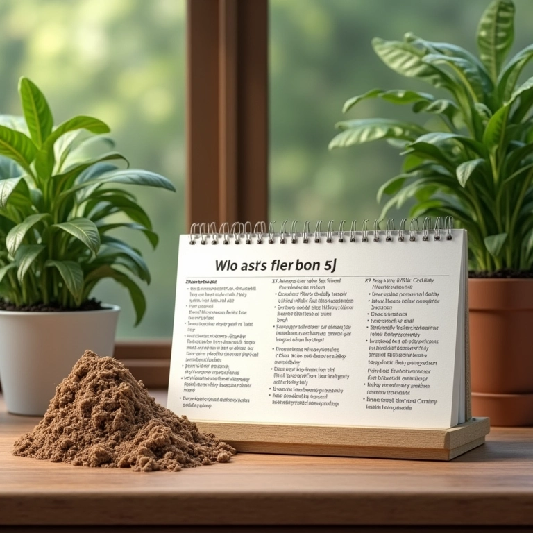 Tabela de aplicação de cinzas de madeira como adubo exibida ao lado de plantas saudáveis.