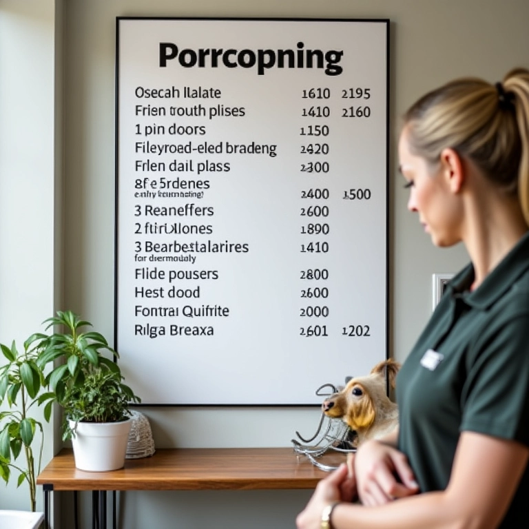 Tabela de preços de serviços em salão de banho e tosa, clara e organizada.