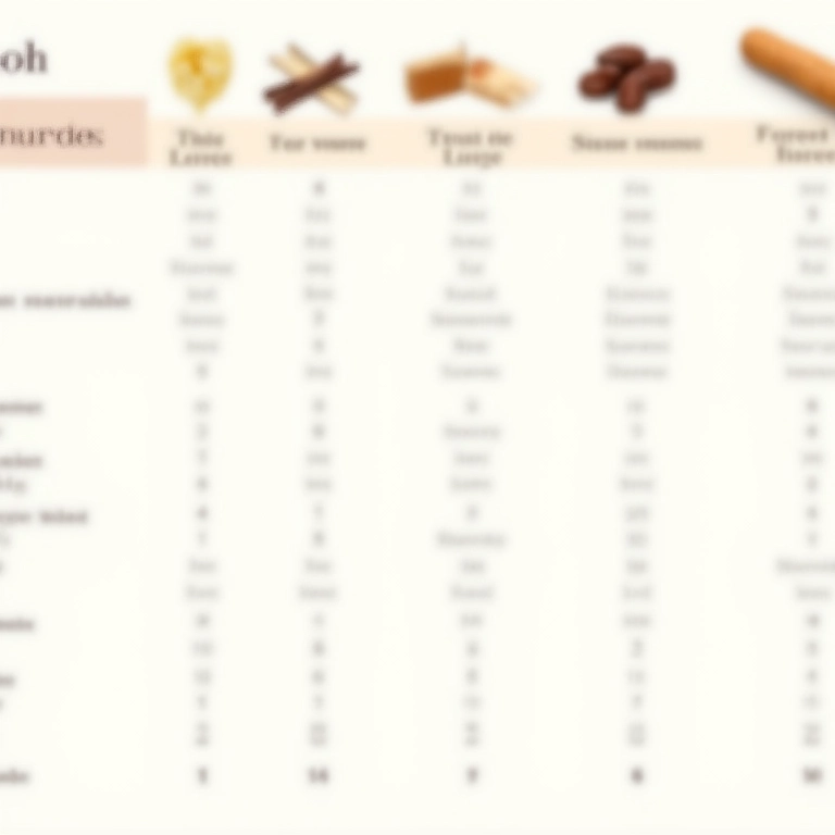 Tabela facilitadora da receita de churros.